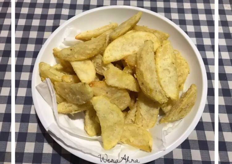 Langkah Mudah untuk Buat Potato wedges kriuk Cepat