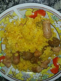 Una foto de Arroz con salchichas de barbacoa carne y chorizo en olla GM modelo D