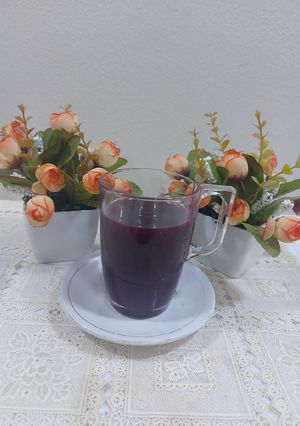 A picture of Black currant and strawberry sauce.