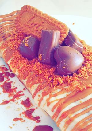 صورة لوصفة كعك بالكريمه وزبدة اللوتس 🍰😋