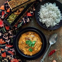 A picture of Airfryer Kashmiri dahi baigan.