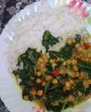 Curry de garbanzos y espinacas fácil!!