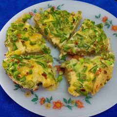 A picture of Baked Cheese and Bell Pepper Eggs.