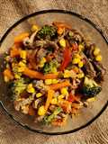🍖🌽🥦Salteado de vegetales y carne 🥦🌽🍖Para freezar, versátil: Wok 🥡Wrap🌯, etc 🌮🥘🥙