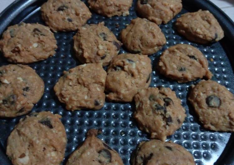 Langkah Mudah Buat Biskut Cip Coklat Chocolate Chip Cookies Almond Badam Cincang 💝 yang Murah