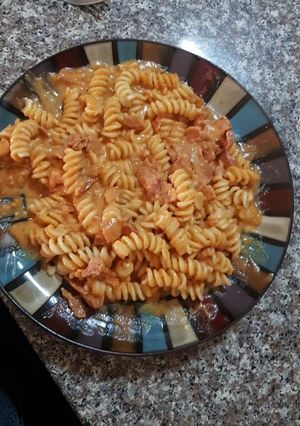 A picture of Bacon Pasta Magnifique.