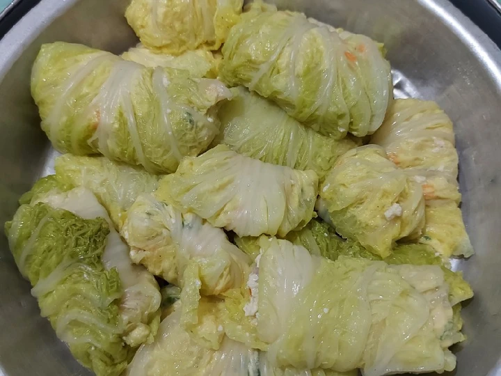 Langkah Gampang Membuat Resep #11 Sawi Gulung Kukus Isi Tahu Wortel yang Enak Banget Anti Ribet, Bisa Manjain Lidah