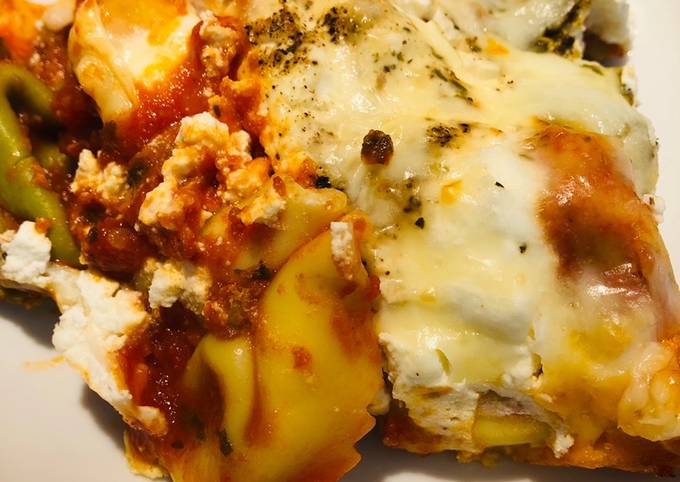 How to Make Super Quick Homemade Baked Tortellini with Ricotta and Mozzarella cheese 🧀