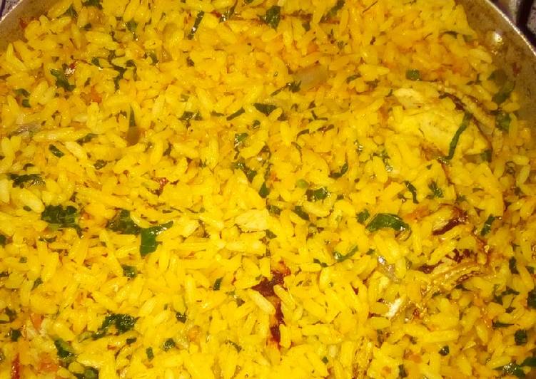 Easiest Way to Prepare Perfect Palm oil rice with ugu leave Cooking Basics for Beginners