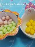 Trân châu phô mai viên tam sắc