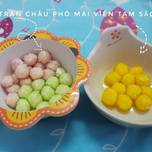 Hình của món Trân châu phô mai viên tam sắc.