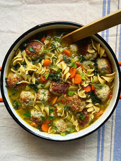 A picture of Chicken Meatball Noodle Soup.