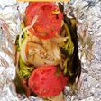 Reineta con verduras en papillote