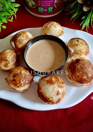 A picture of Mixed Veg Appe with Gram Chutney - One Pot Healthy Breakfast under 15 minutes.