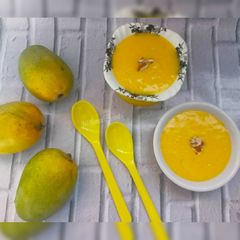 Aamras Recipe - Sweet Mango Puree A picture of Aamras Recipe - Sweet Mango Puree.