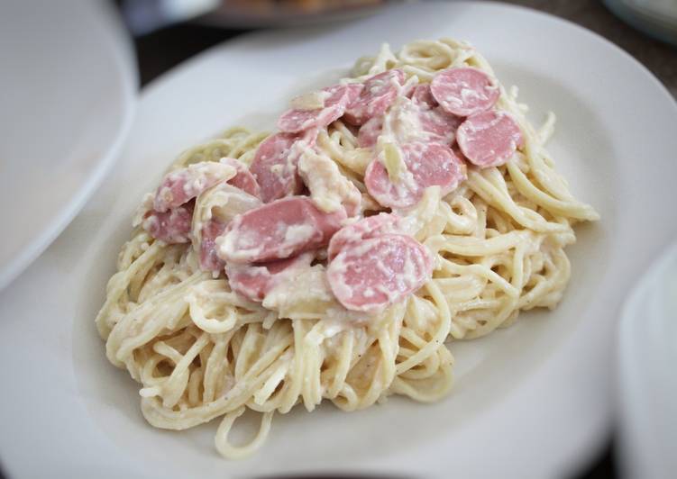 makanan Spaghetti Carbonara Jadi, Enak Banget