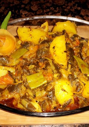 A picture of Hari piyaz allu.