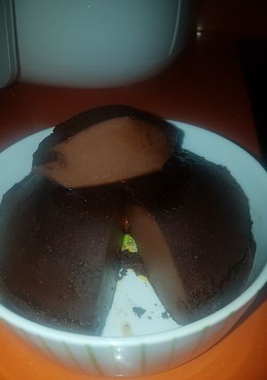 Una foto de Flan de choco Proteico al micro !!🏋🏼‍♀️💪