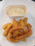 Churros Labu Kuning Saus Keju