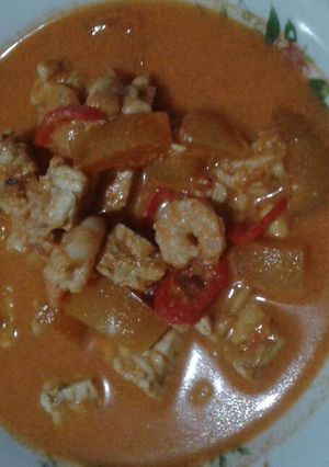Foto resep tempe udang kuah merah