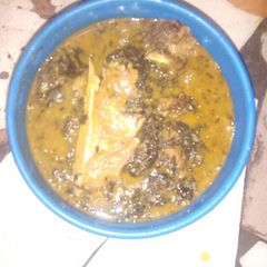 A picture of Bitterleaf soup.