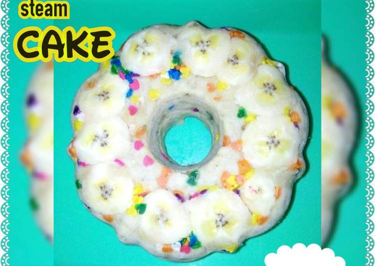 Banana Steam Cake🍌🍌with Sprinkle 💖💜💛💚💙 No Egg No Mixer