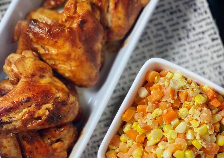 Resep Chicken Wings BBQ and Orak-Arik Wortel Jagung yang Enak Banget