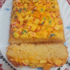 A picture of Mango Basbousa.