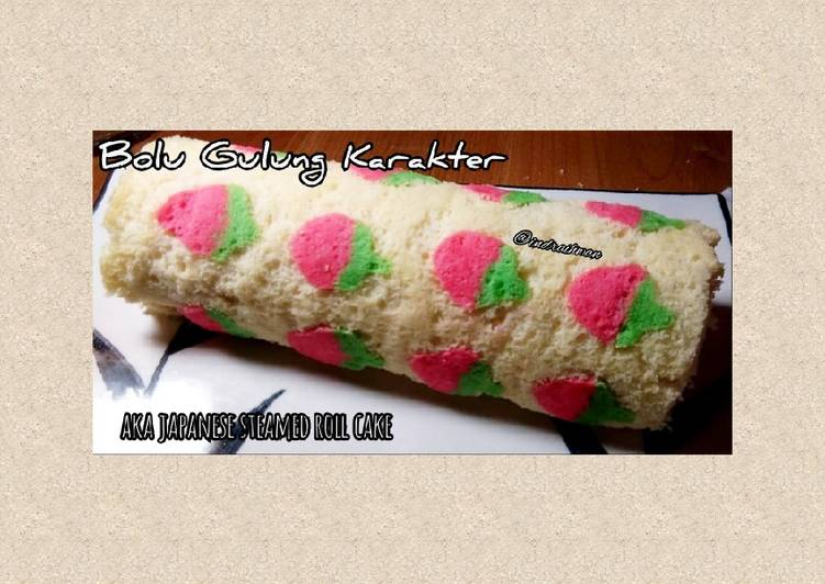 Bolu Gulung Motif aka Japanes Roll Cake (hanya 1 telur)