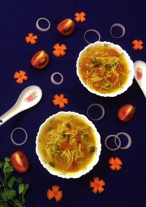 A picture of Soupy Noodles.