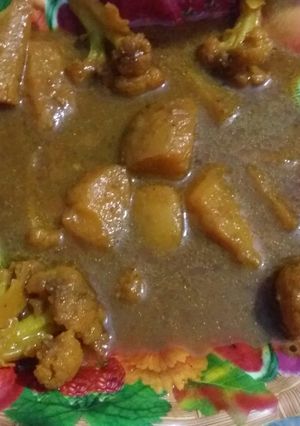 A picture of Potato cauliflower dry veg.