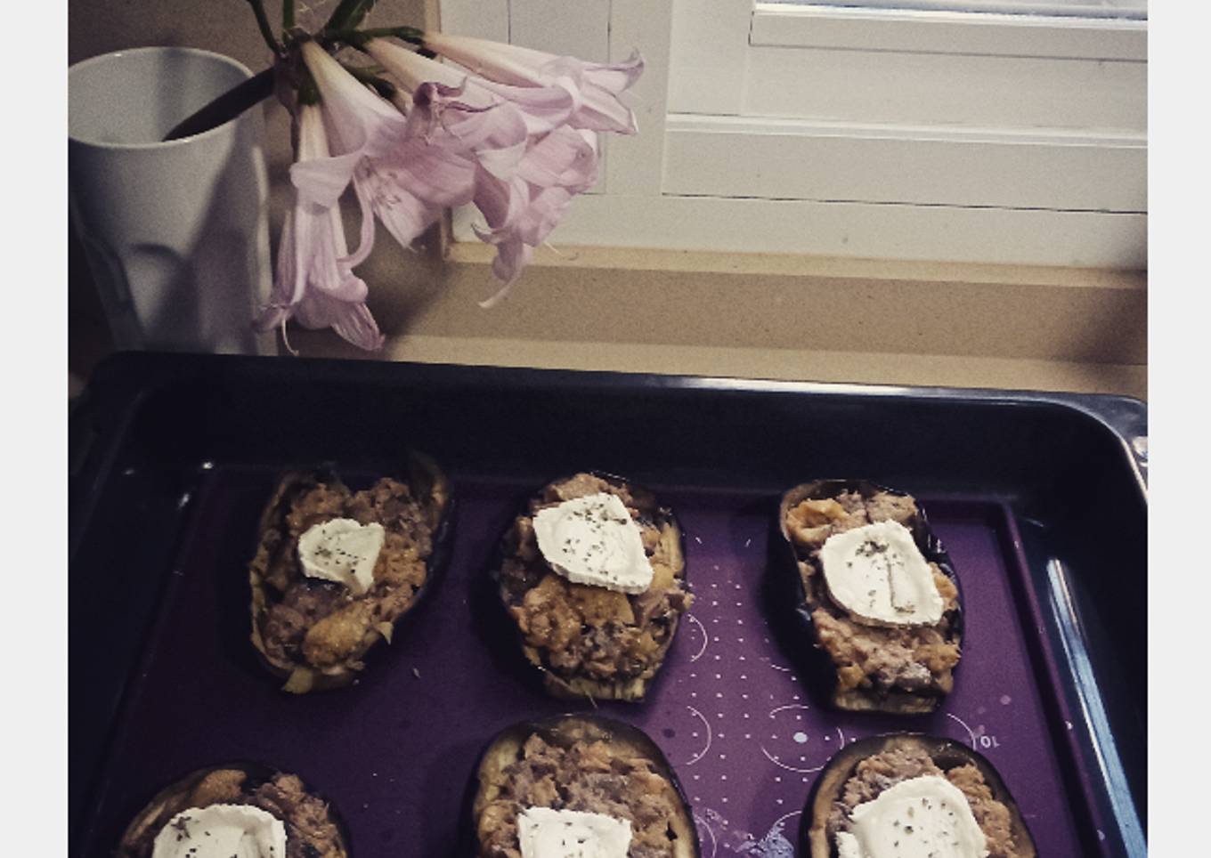 Berenjenas rellenas de atún y champiñones Tupperware