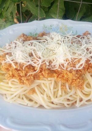 O poză a rețetei Spaghete cu carne tocată de soia.