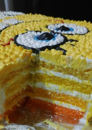 Foto resep Orange ombre cake enaaakk