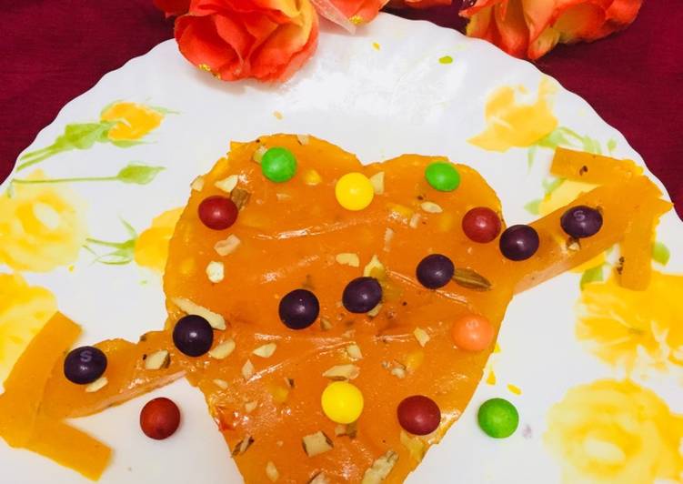 Easiest Way to Prepare Any-night-of-the-week Bombay Karachi halwa in heart shape