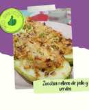 Zucchini relleno de pollo y verdeo- Apto Diabetes