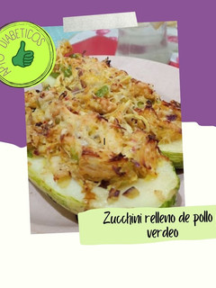 Una foto de Zucchini relleno de pollo y verdeo- Apto Diabetes