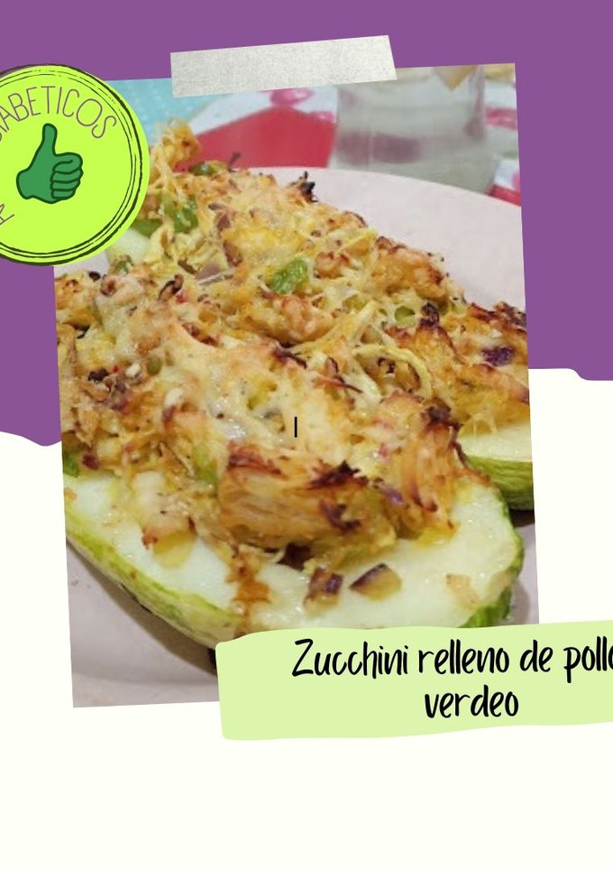 Una foto de Zucchini relleno de pollo y verdeo- Apto Diabetes