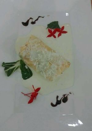 Una foto de berenjena a la bechamel