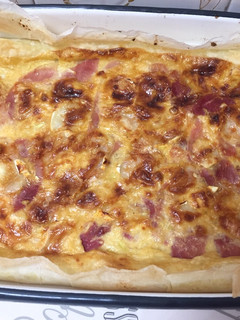 Una foto de Quiche de lacón y queso Cabra