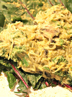 A picture of Easy Alfredo Sauce(With Mushroom Broccoli Fettuccine)-Oil Free, Vegan.