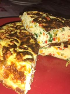 Una foto de Tortilla de huevo y pimientos