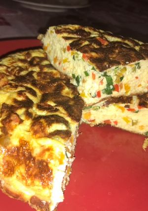 Una foto de Tortilla de huevo y pimientos