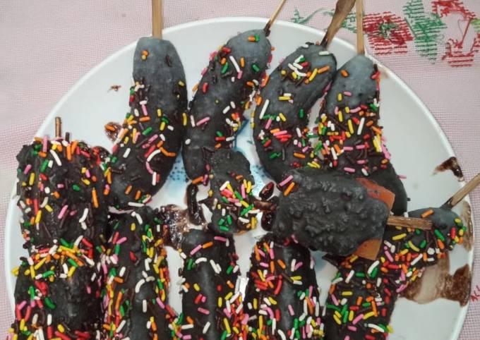 Cara Gampang Membuat Es pisang coklat meses buat d makan dan d jual nikmat Anti Gagal