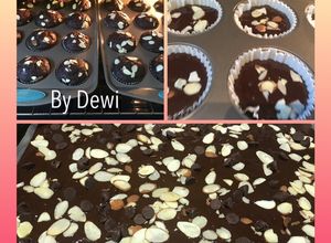 Foto resep Banana 🍌 Chocolate 🍫 Cake with Chocochips and almond slices