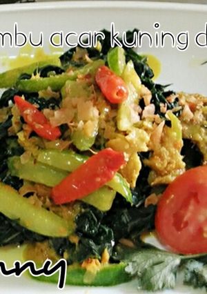 Foto resep Ikan mas acar kuning daun singkong
