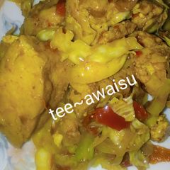 A picture of My special awara in cabbage sauce.