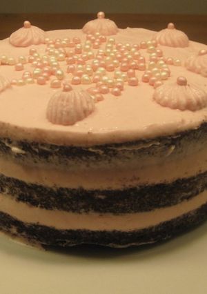 Epres krém ízű naked cake torta recept fotója