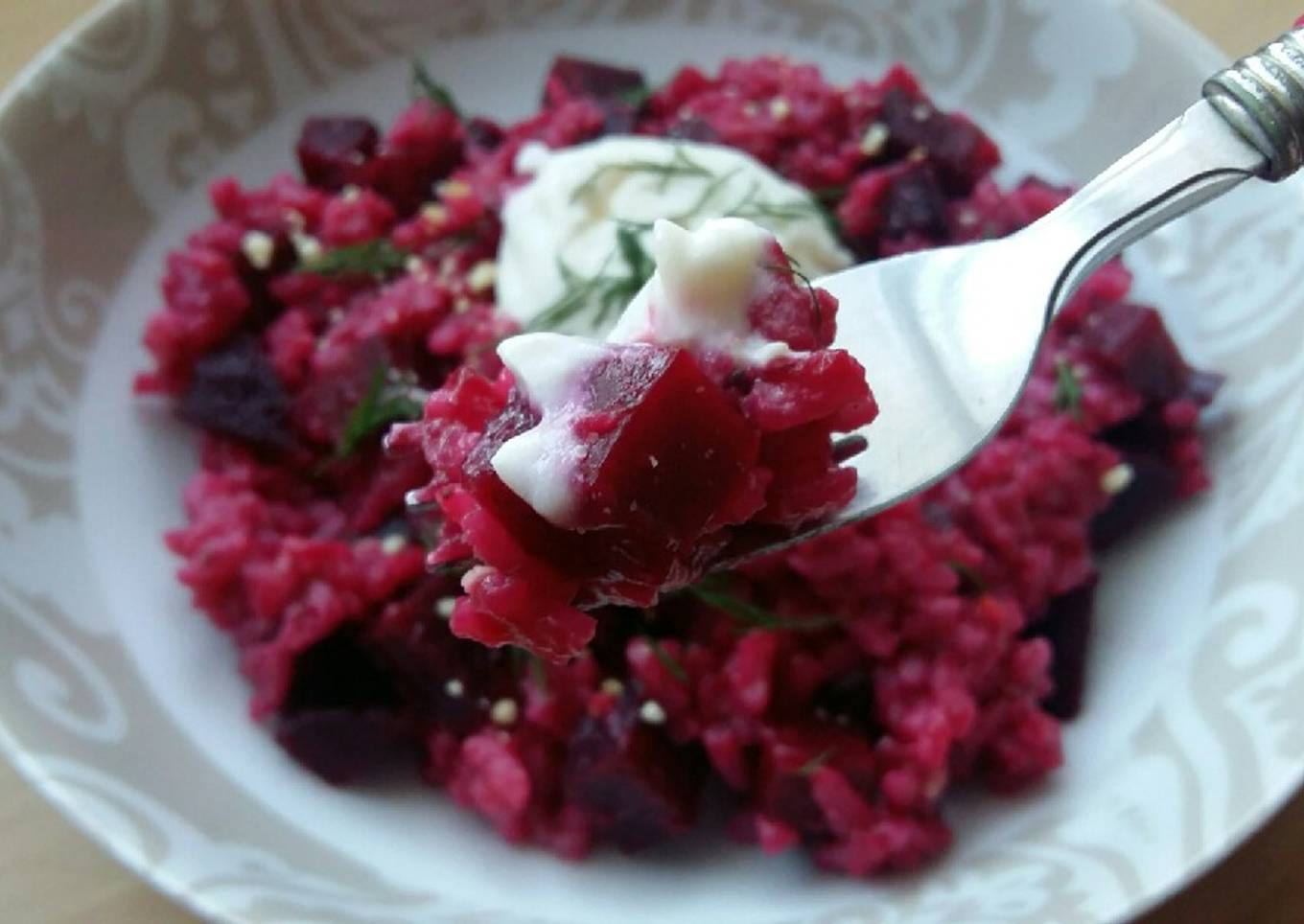 Vickys Beetroot Risotto (Oven Method), GF DF EF SF NF