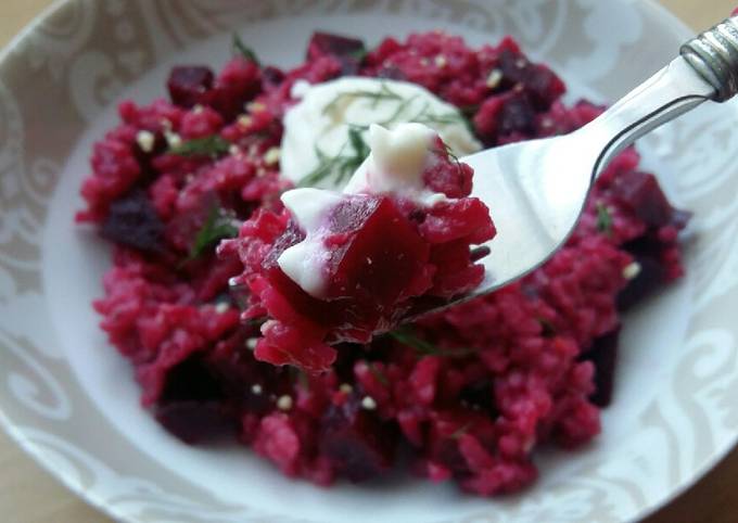 Vickys Beetroot Risotto (Oven Method), GF DF EF SF NF